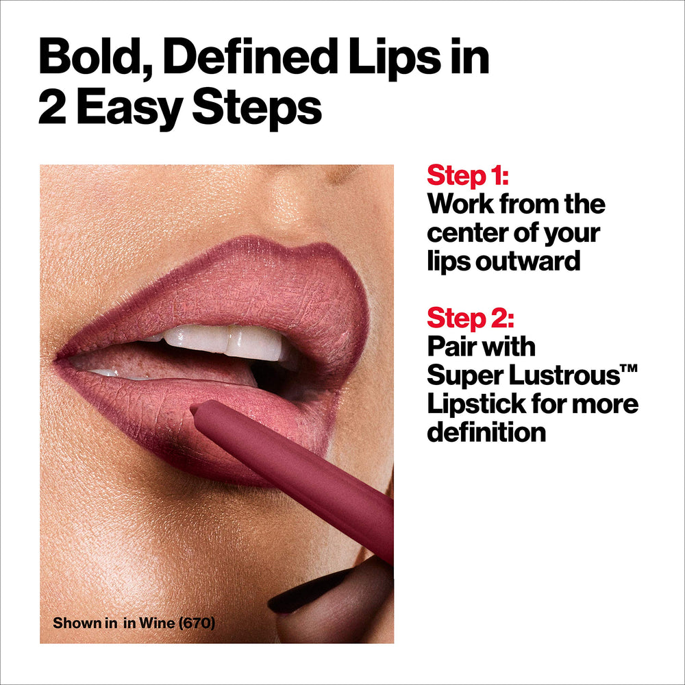 Revlon ColorStay lipliner definition close-up emphasizes precise edge control