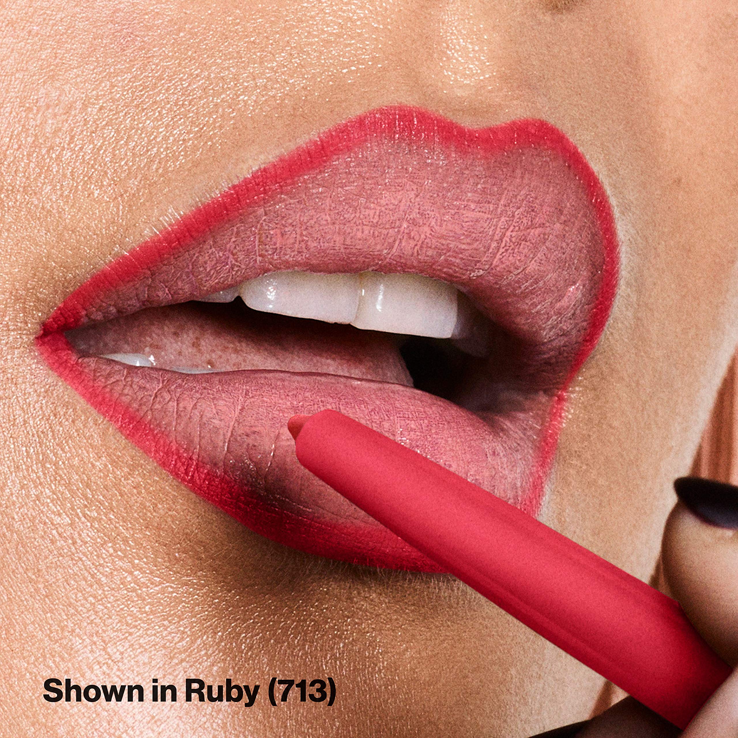 Revlon ColorStay lipliner on lips demonstrates defined edge and lasting color