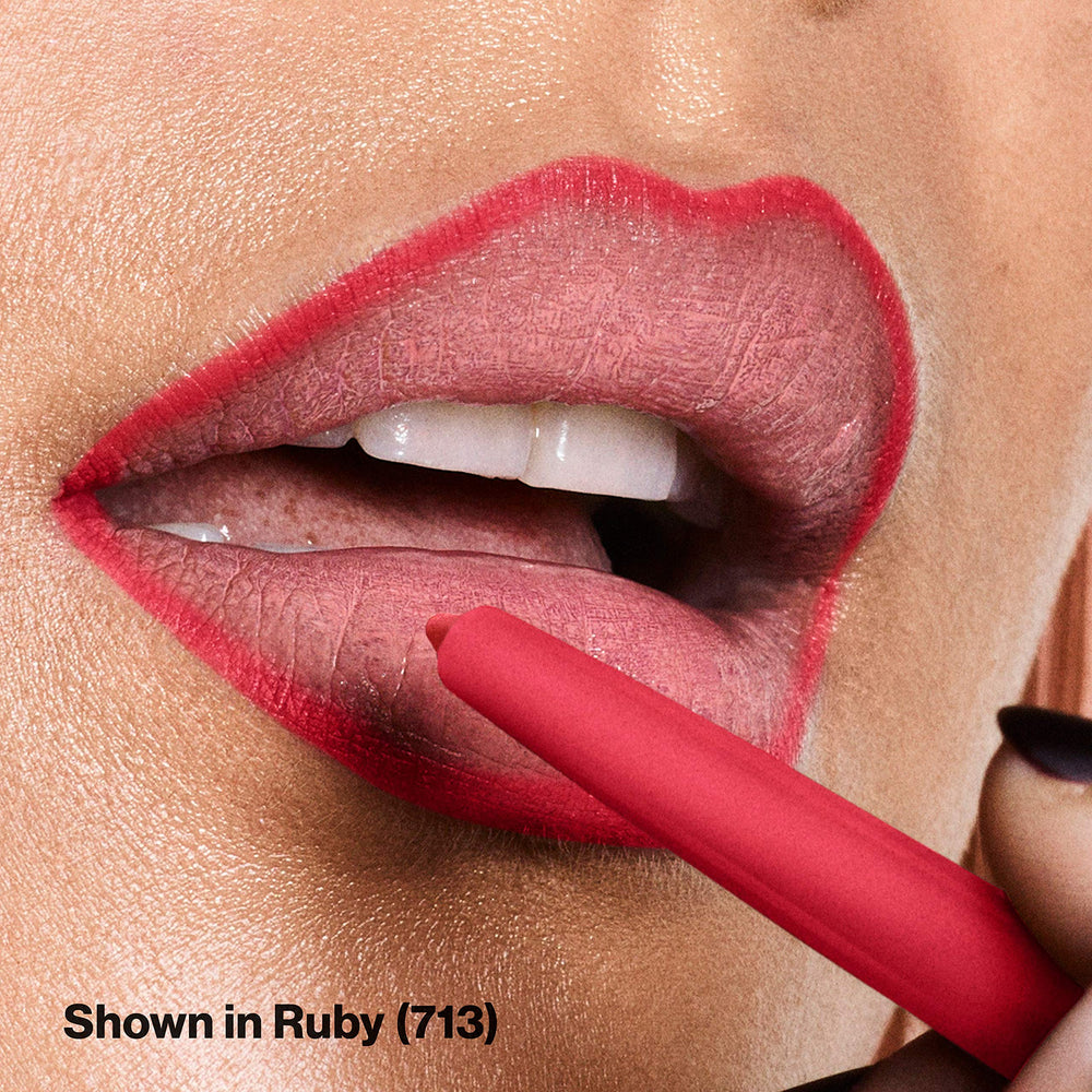 Revlon ColorStay lipliner on lips demonstrates defined edge and lasting color