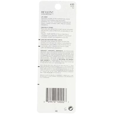 Revlon ColorStay Lip Liner SoftFlex Nude 630 close-up emphasizes defined lip line.