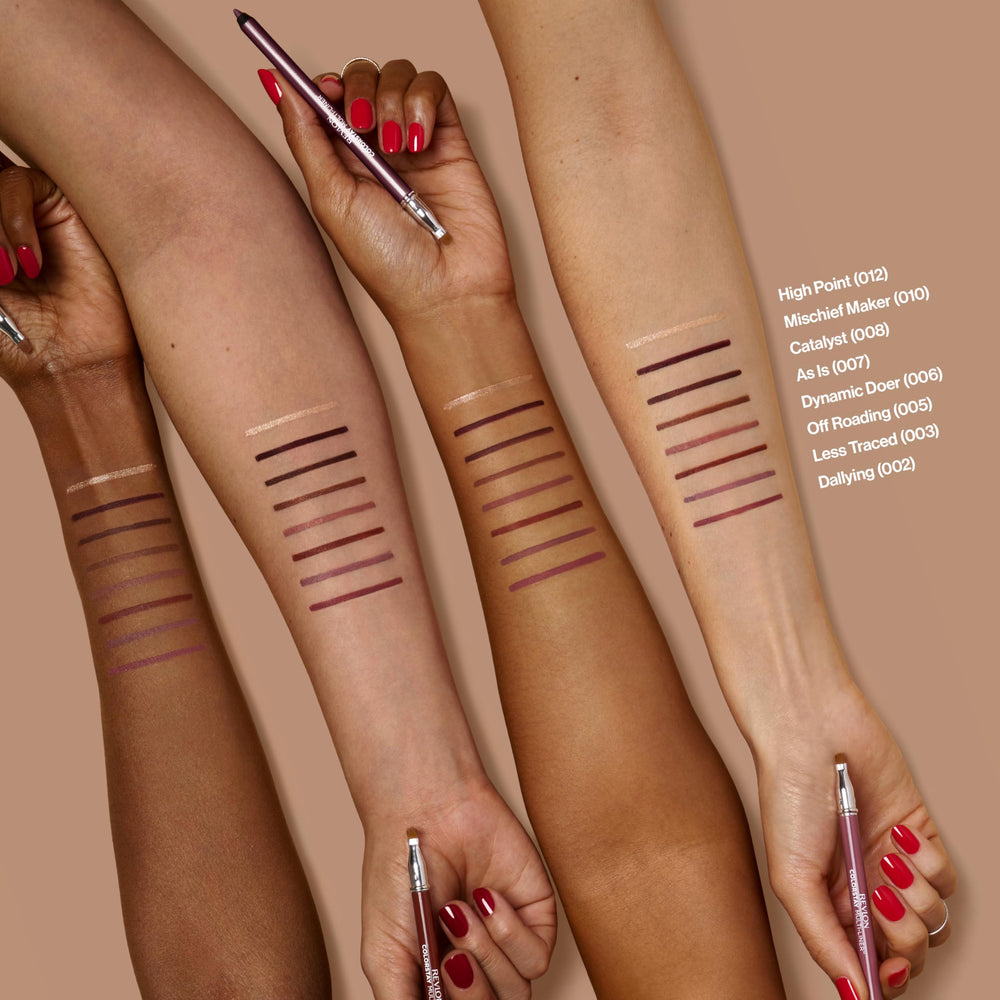 Revlon ColorStay Multi-Liner lip application being demonstrated.