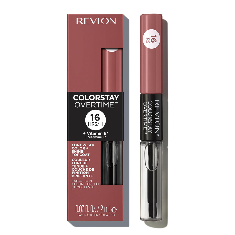 Revlon ColorStay Overtime Lipcolor liquid end applying precise color on lips.