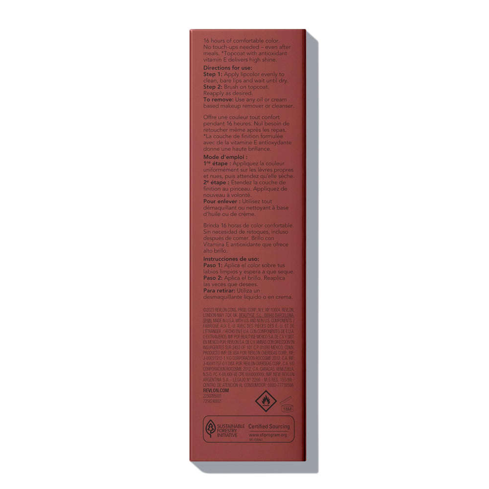 Revlon ColorStay Overtime Lipcolor chamomile extract enhances comfortable wear.