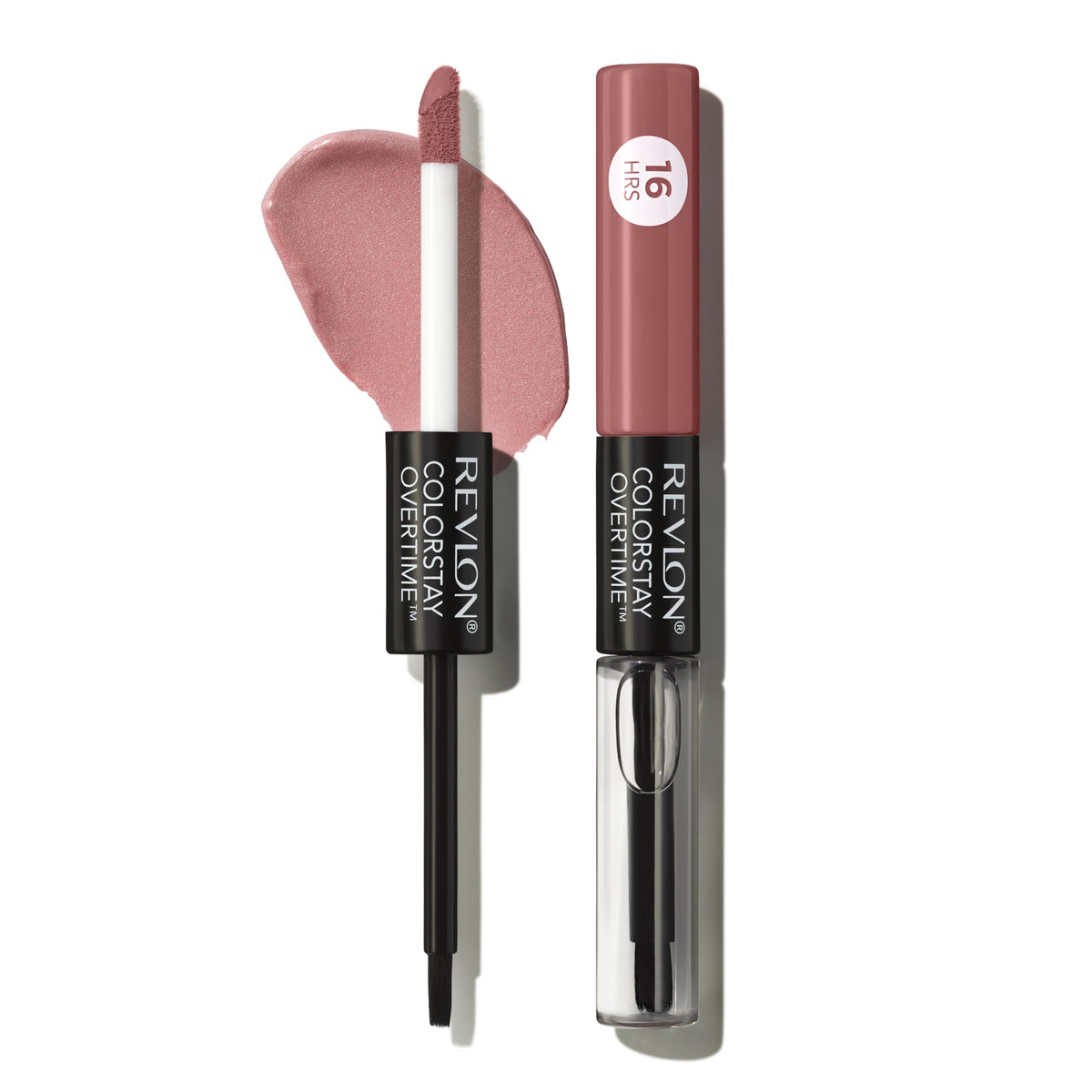 Revlon ColorStay Overtime Lipcolor packaging shown for portable, all-day wear.