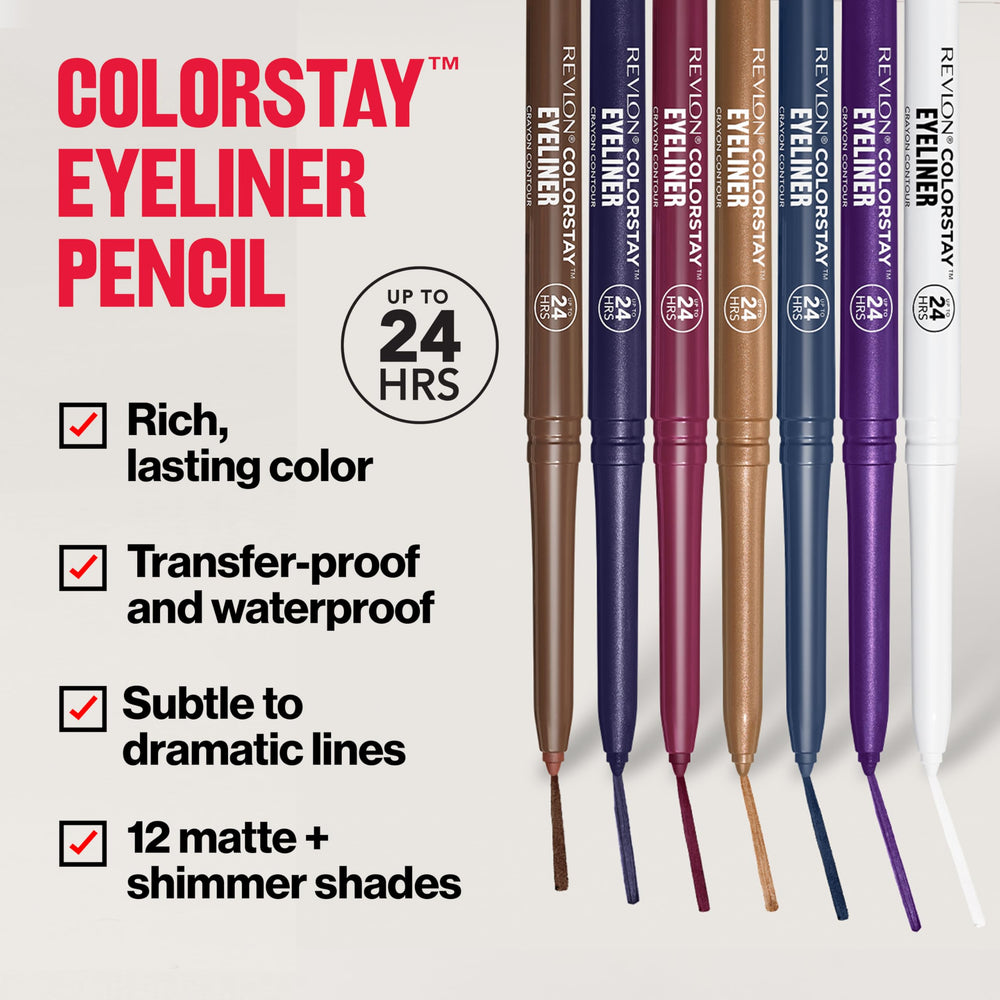 Revlon ColorStay pencil built-in sharpener detail demonstrating easy precise tip shaping