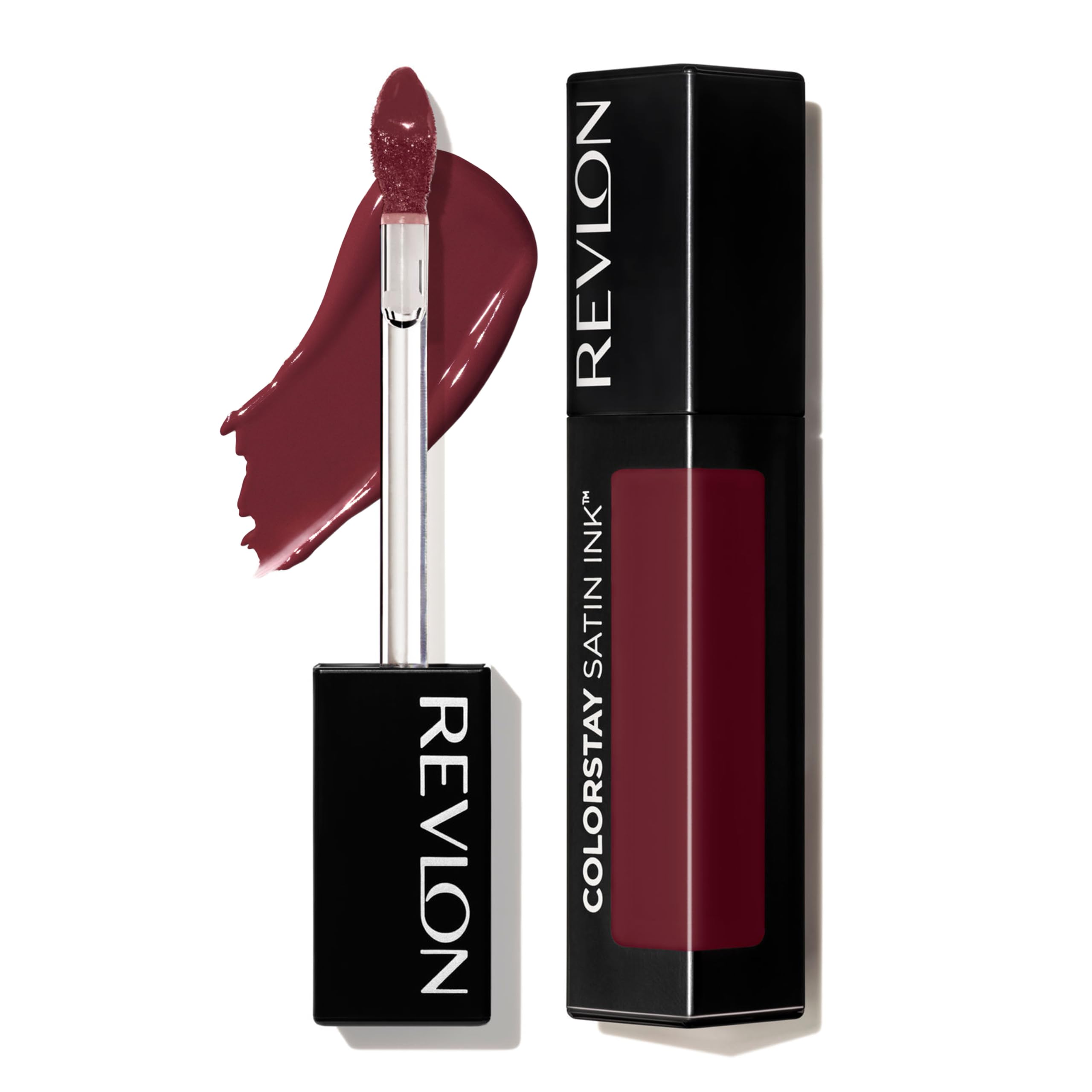 REVLON ColorStay Satin Ink Partner in Wine swatches reveal long-lasting satin color.