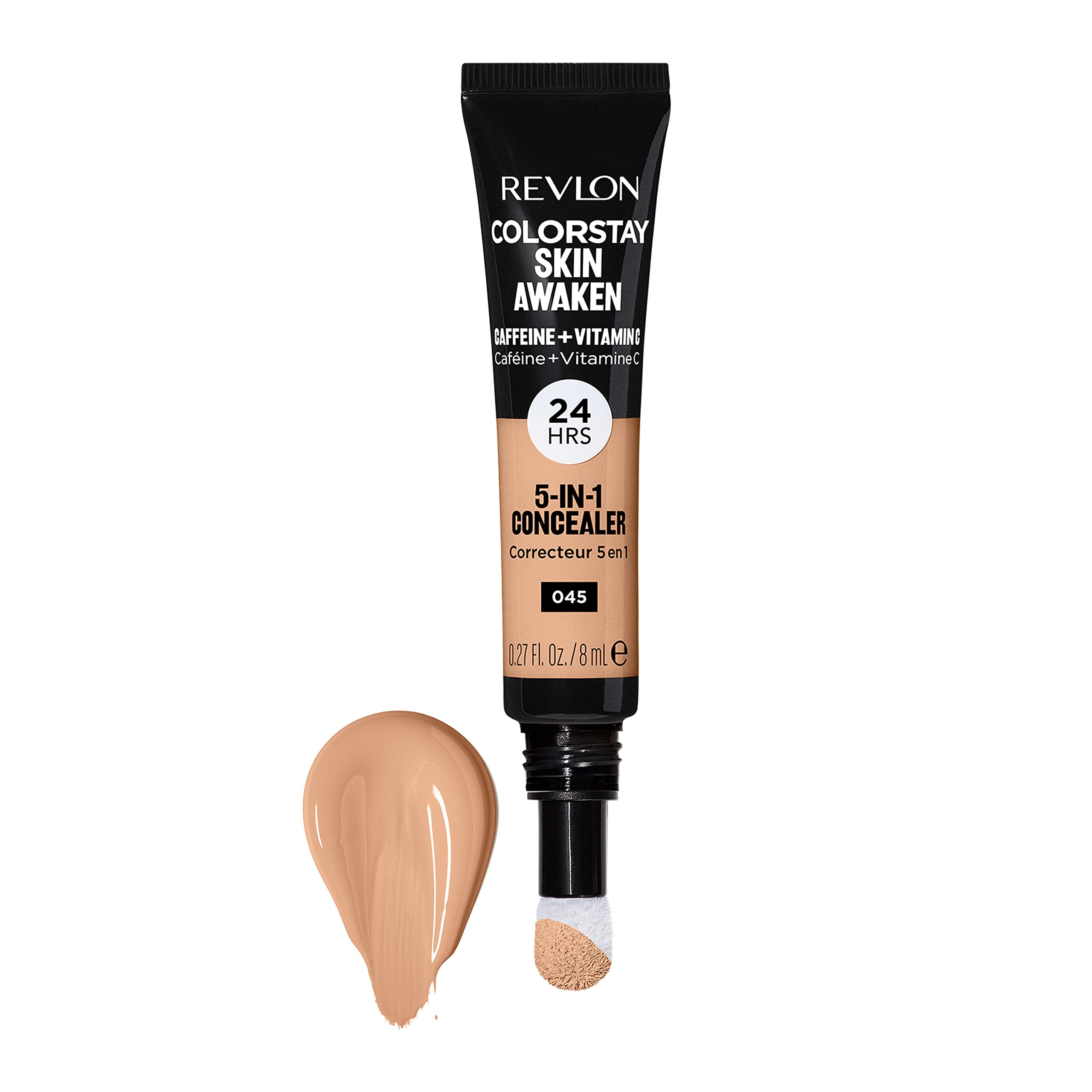 Revlon ColorStay Skin Awaken concealer tip close-up shows hygienic antibacterial sponge.