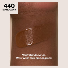Revlon ColorStay SPF15 texture swatch highlights oil-control finish on skin.