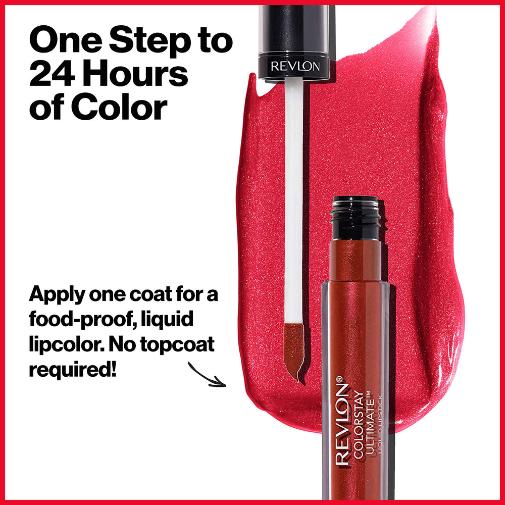 Revlon ColorStay Ultimate Liquid Lipstick soft satin finish closeup conveys velvet texture