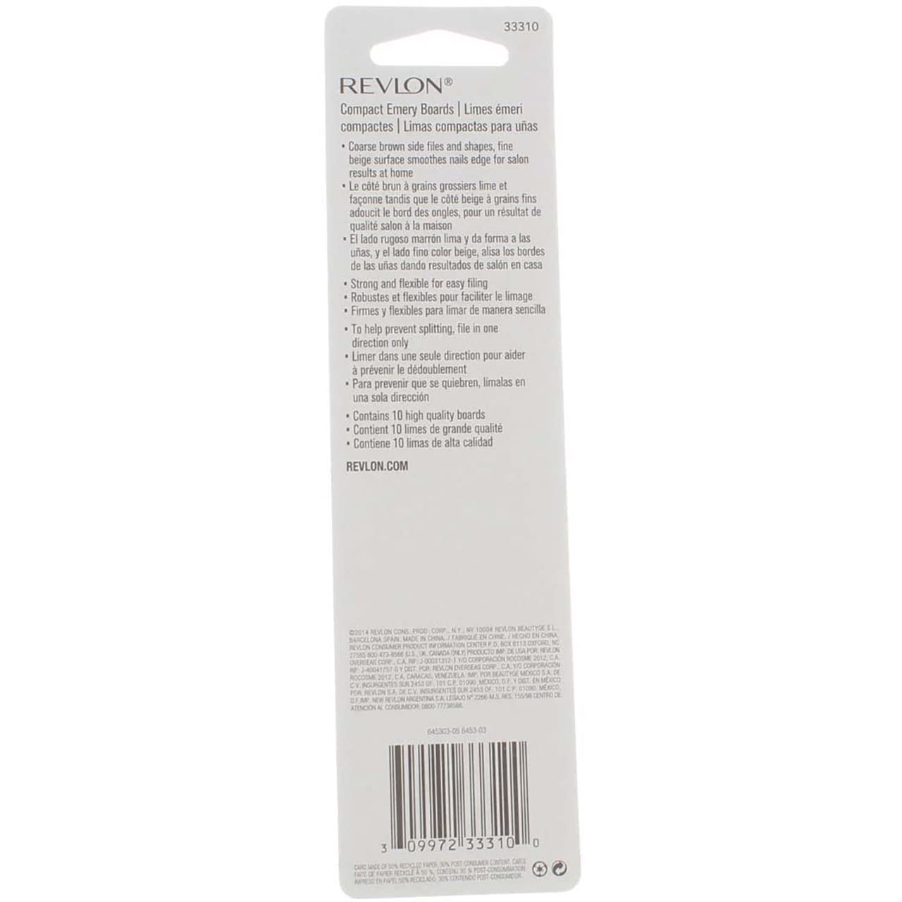 REVLON Compact Emory Board USA-made quality for trusted nail shaping.