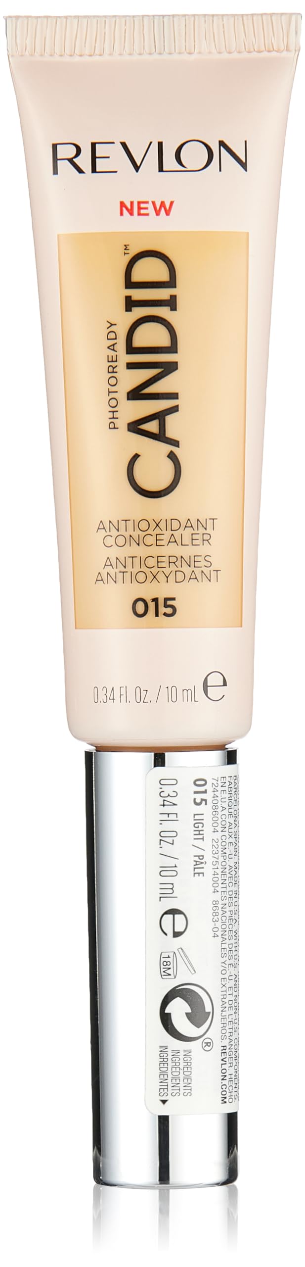 Revlon Concealer Stick packaging front highlights oil-free formula for sensitive skin.