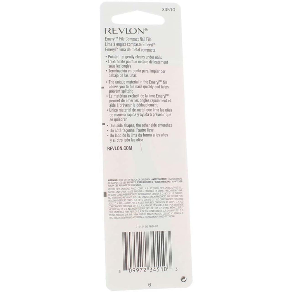 REVLON Emeryl File compact portable design fits in small bags.