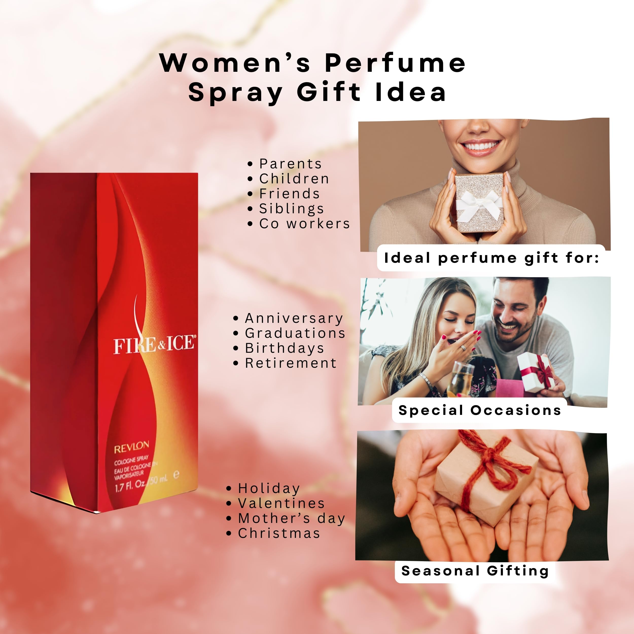 Revlon Fire & Ice notes visual imply floral and oriental layers.