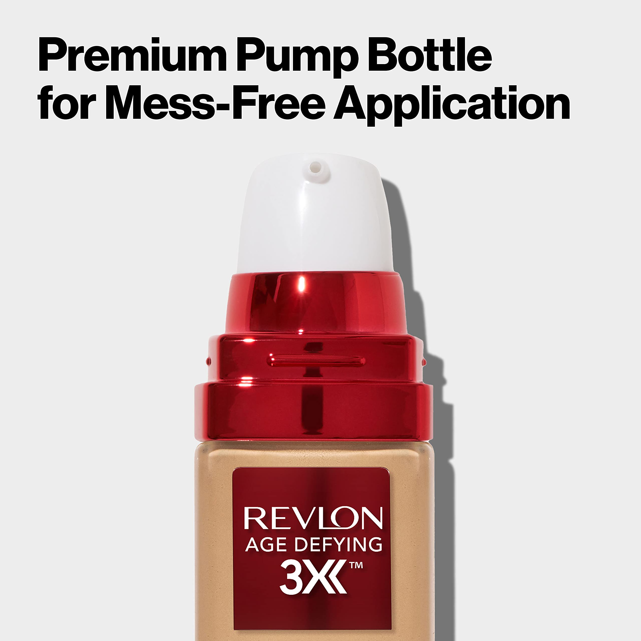 Revlon foundation application demo illustrating buildable coverage.