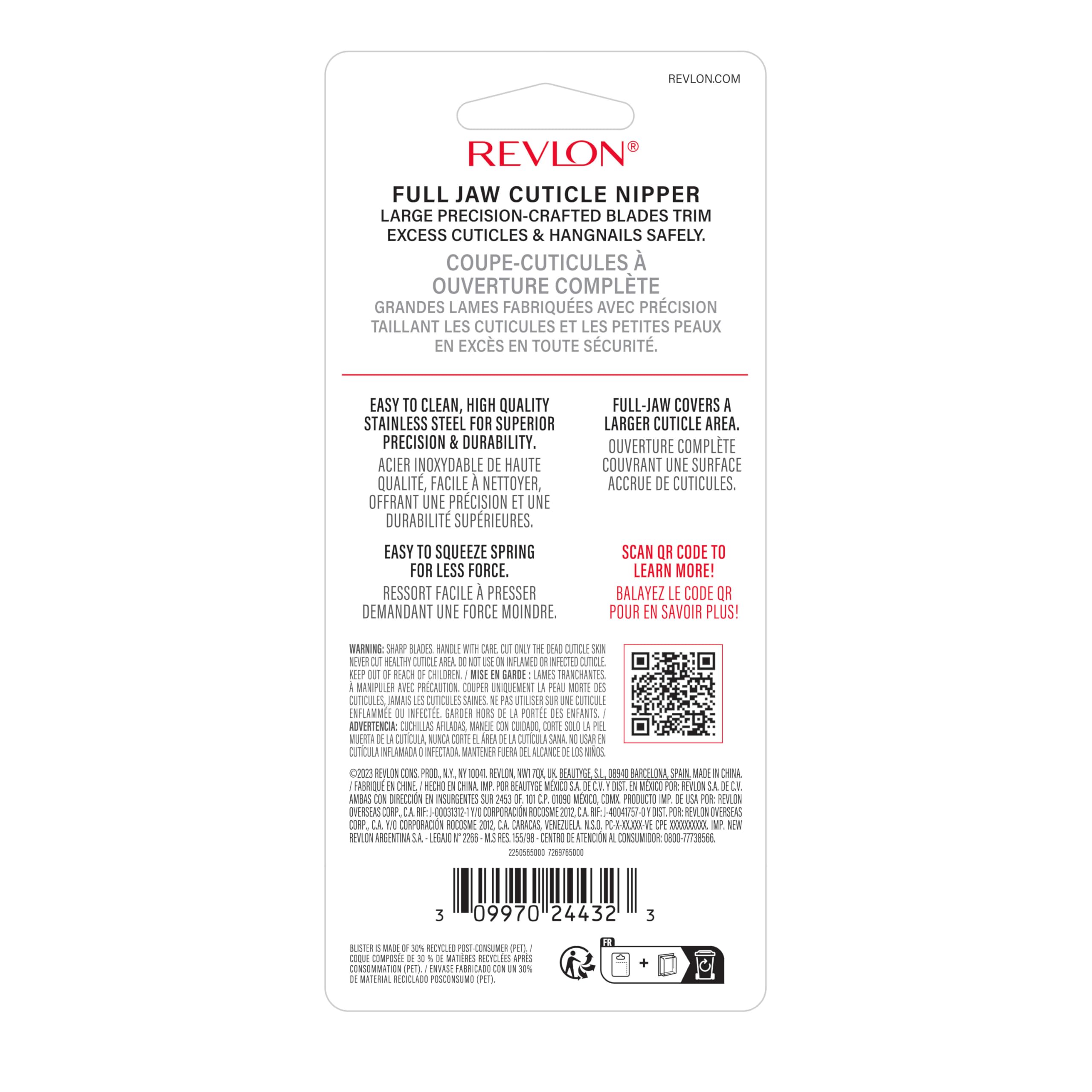 REVLON Full Jaw Cuticle Nipper packaged value for at‑home nail care