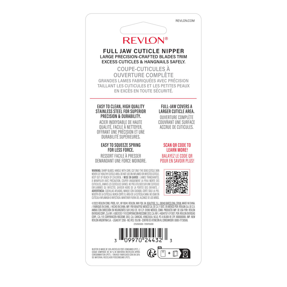 REVLON Full Jaw Cuticle Nipper packaged value for at‑home nail care