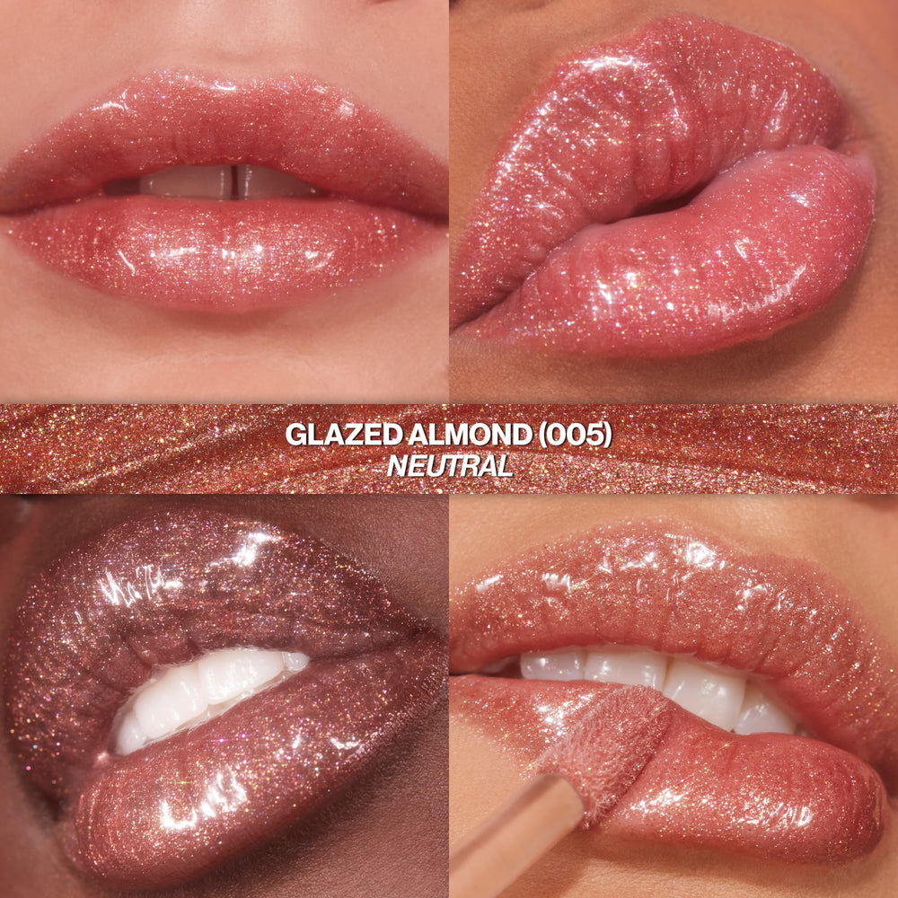 REVLON Glimmer Gloss plant-based glitter detail on cap highlights eco-friendly design.