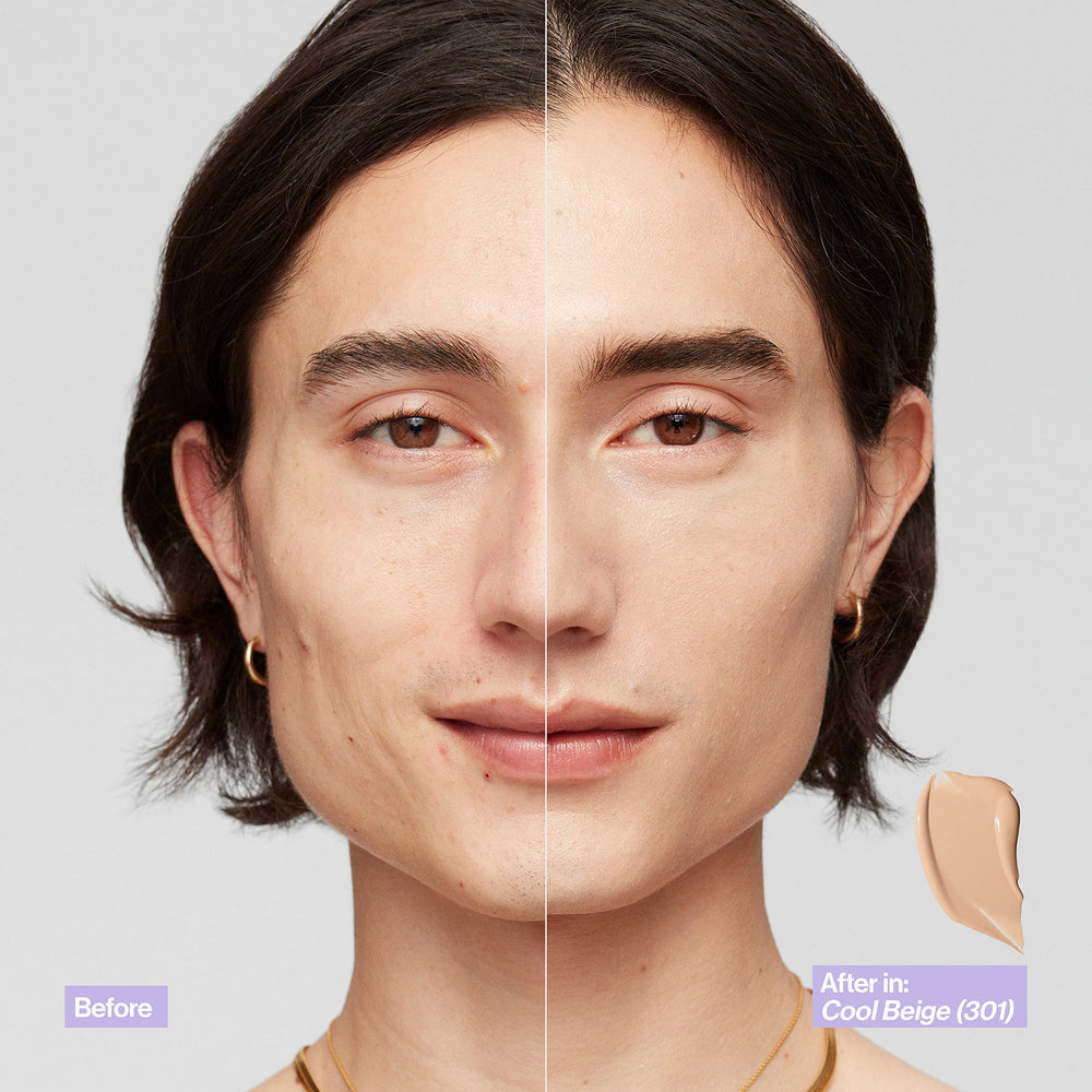 Revlon Illuminance shade range display shows diverse tones for many undertones.