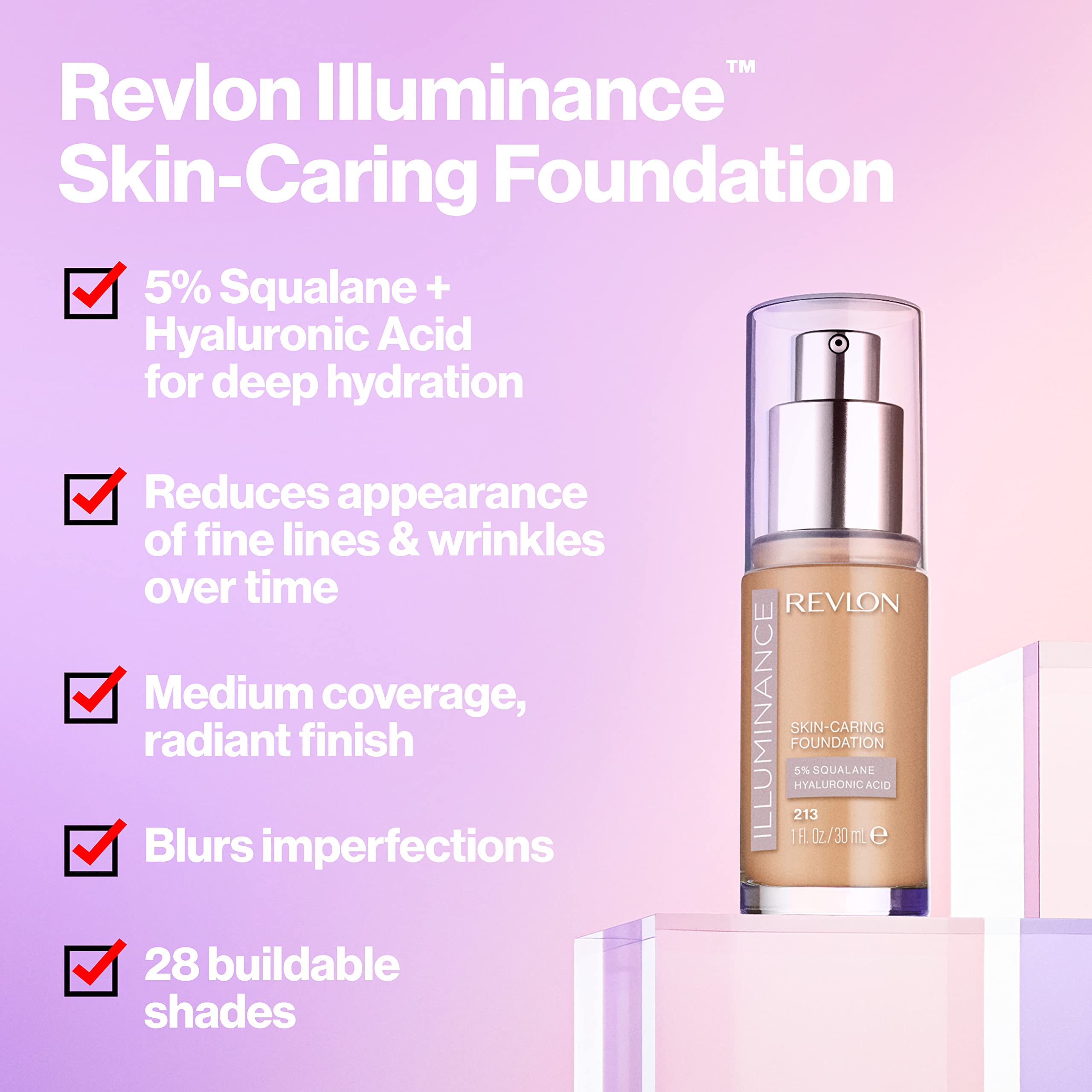 Revlon Illuminance foundation swatch 317 Tan Sand shows natural medium coverage.