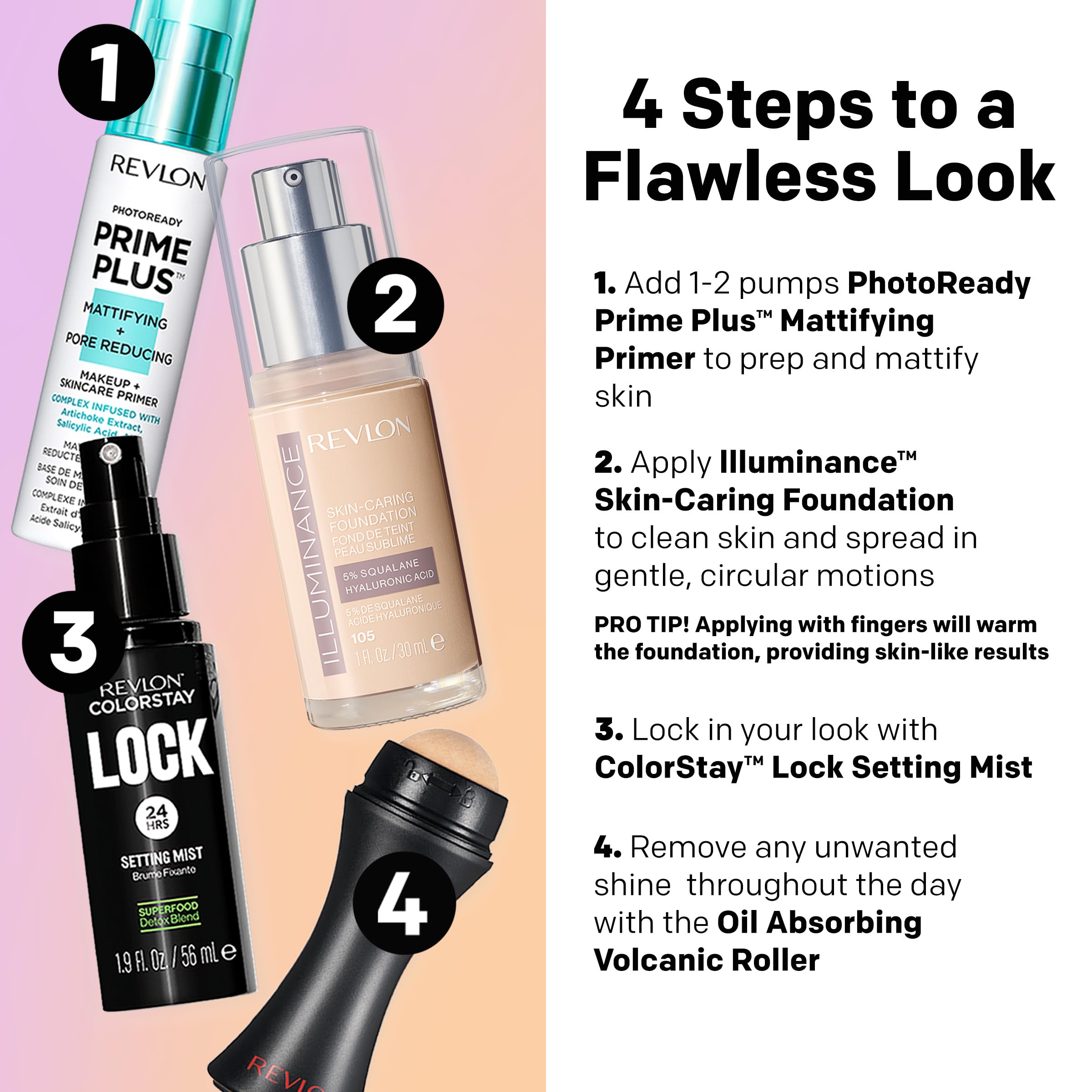 Revlon Illuminance glass packaging reflects premium feel and product visibility.
