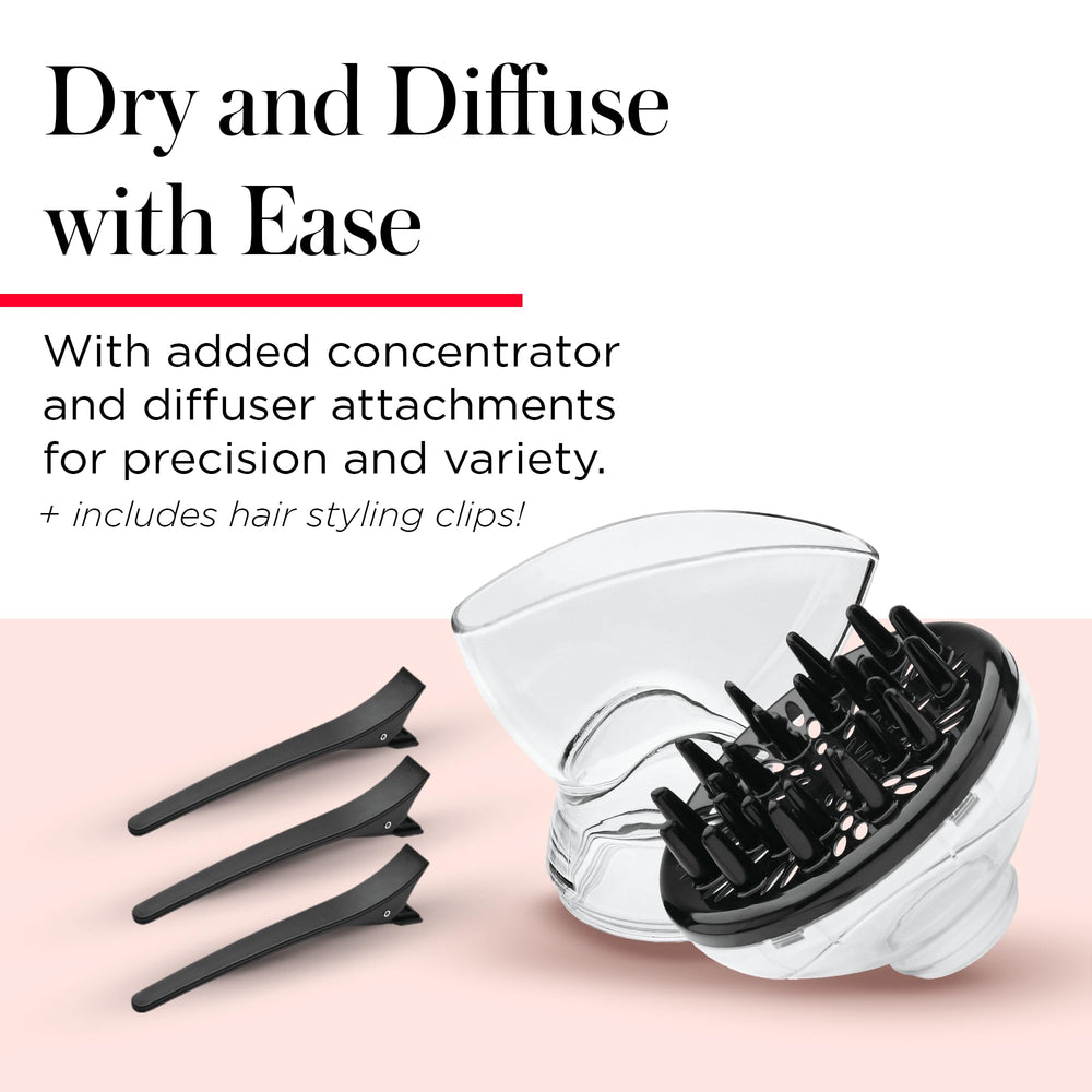 REVLON Infrared Hair Dryer with ceramic coating delivering even heat distribution.
