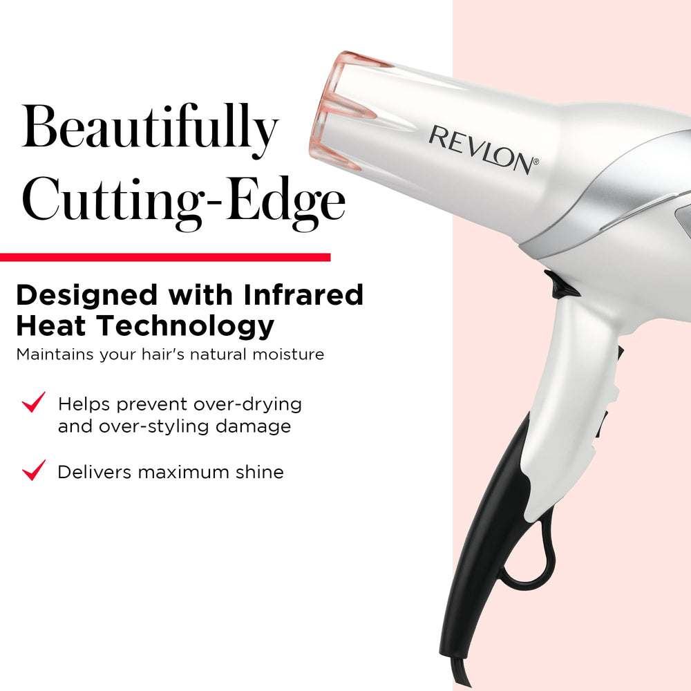 REVLON Infrared Hair Dryer with Concentrator for precise styling at home.