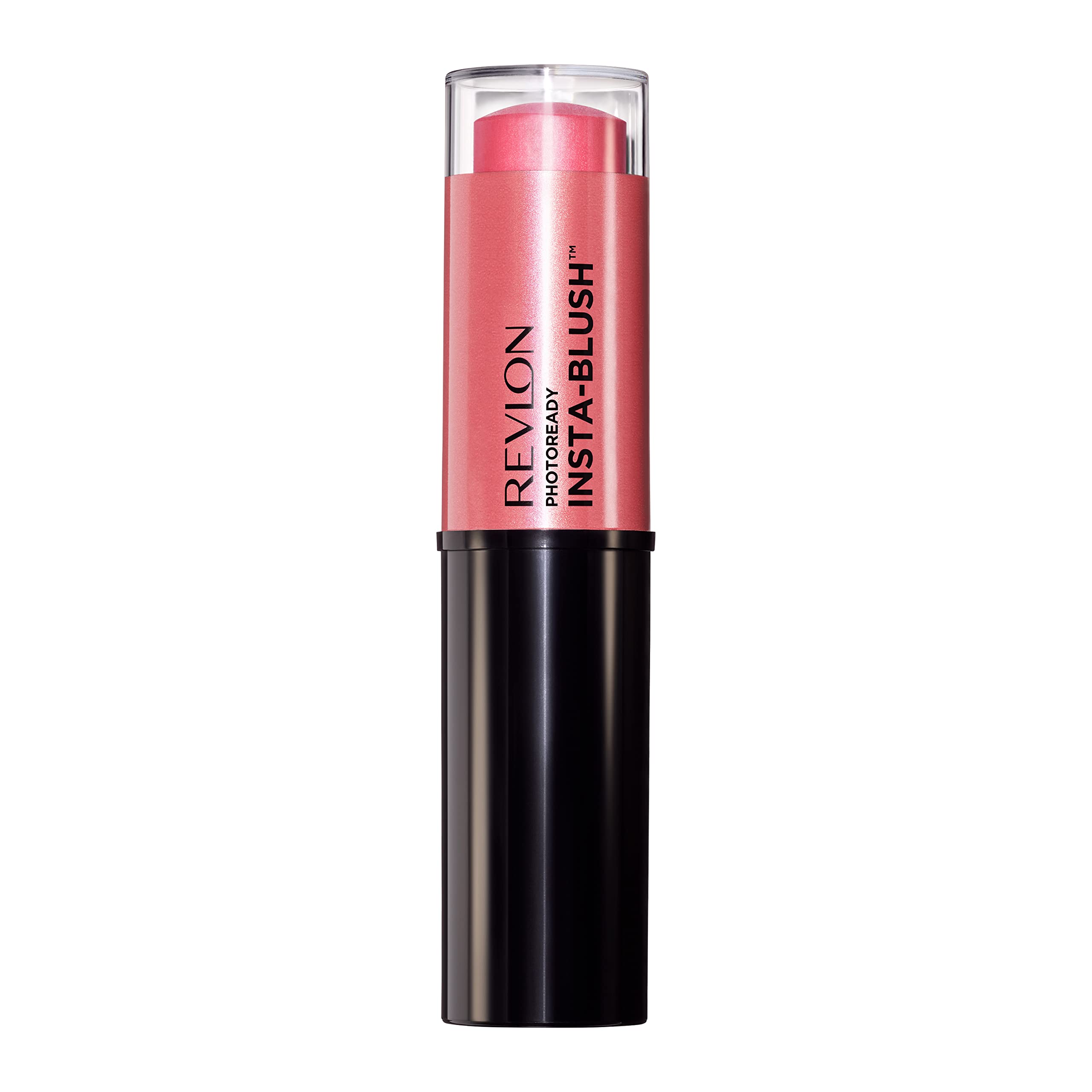 Revlon Insta-Blush Stick Candy Kiss application demonstrates easy dab-and-blend for natural flush.