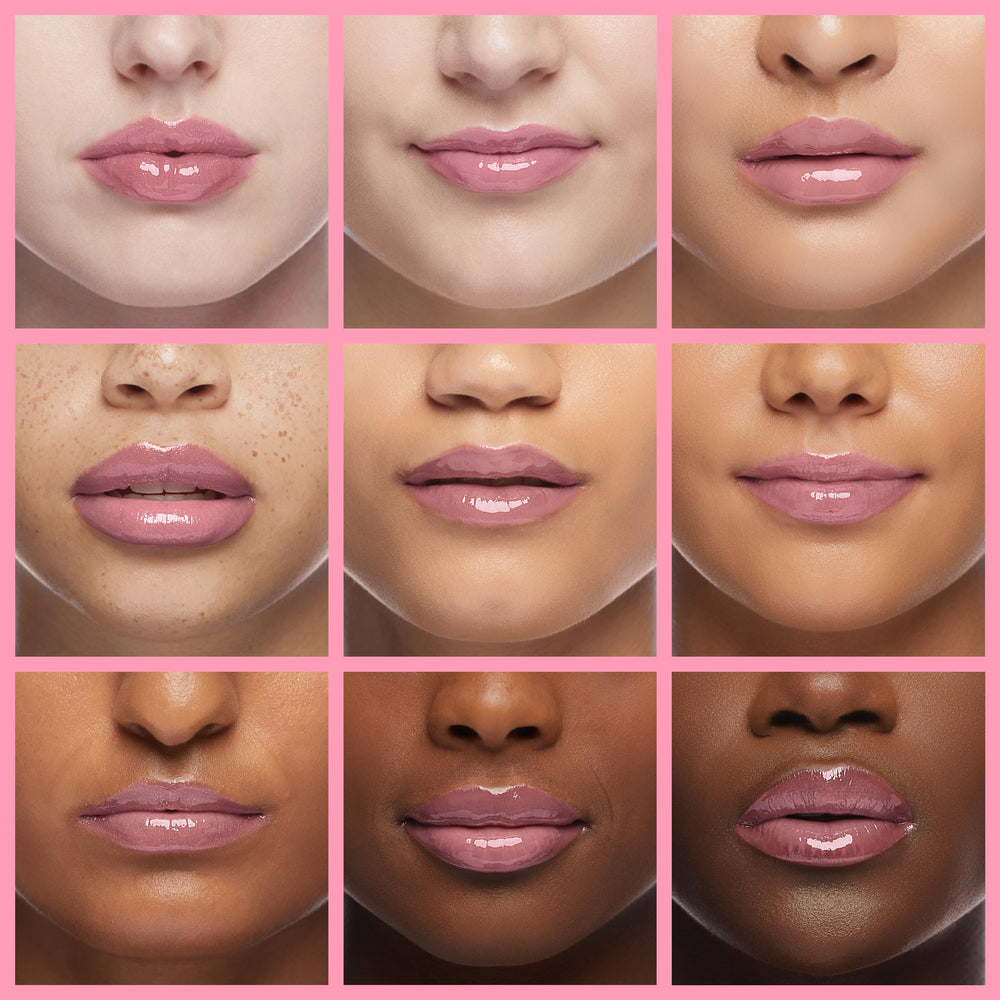 REVLON Lipstick 021 So Sleek Pink close-up on lips highlights creamy, hydrating formula.