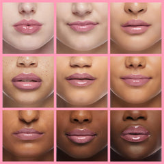 REVLON Lipstick 021 So Sleek Pink close-up on lips highlights creamy, hydrating formula.