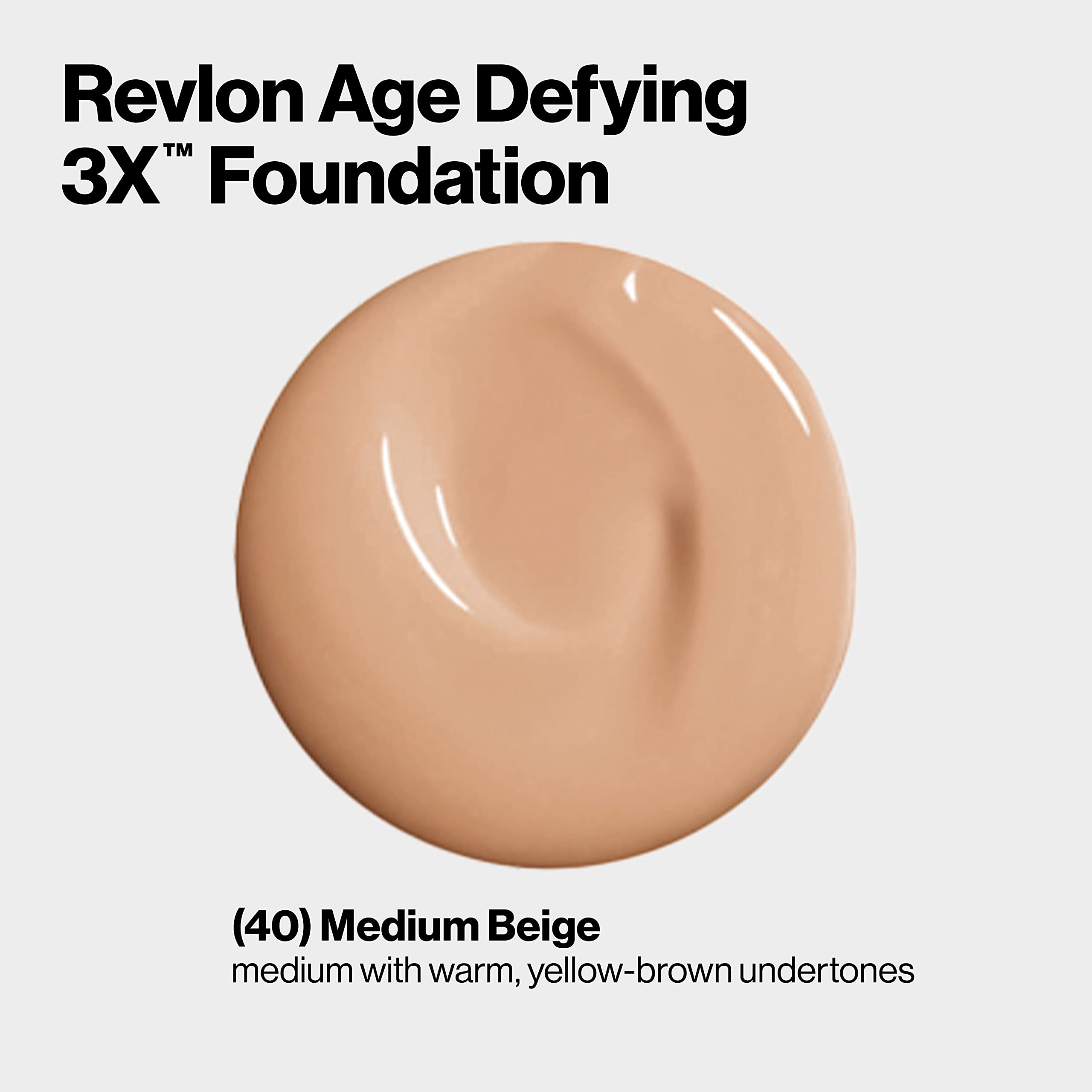 Close-up of Revlon foundation texture highlighting a radiant, even finish.