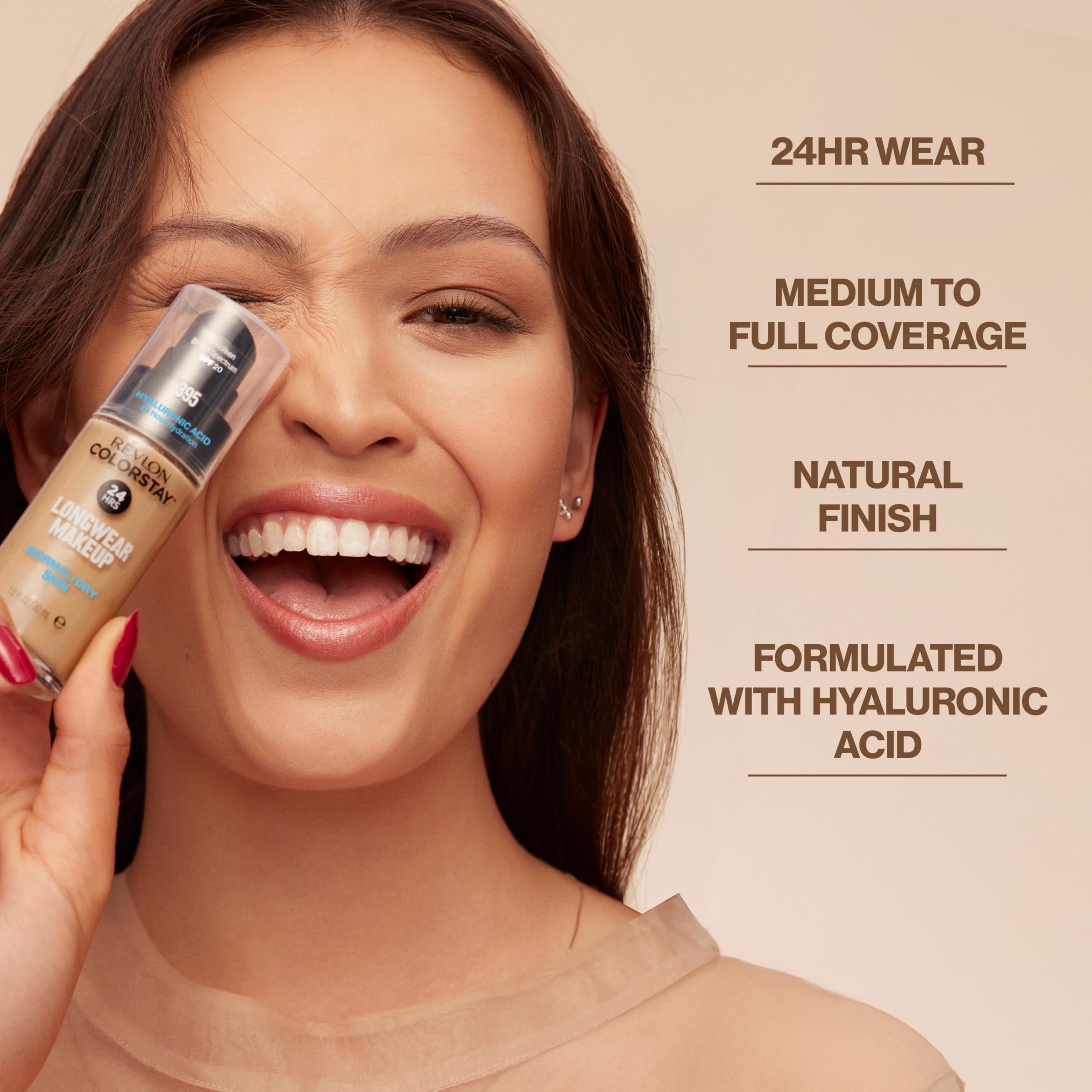 Revlon Liquid Foundation swatch Buff 150 shows shade match.