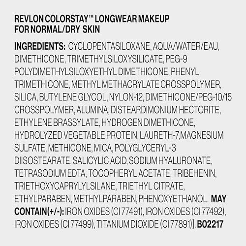 Revlon Liquid Foundation near-waterproof marker hints transfer resistance.