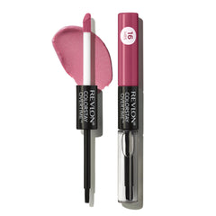 Revlon Liquid Lipstick Infinite Raspberry application shows long-lasting color for all-day wear.