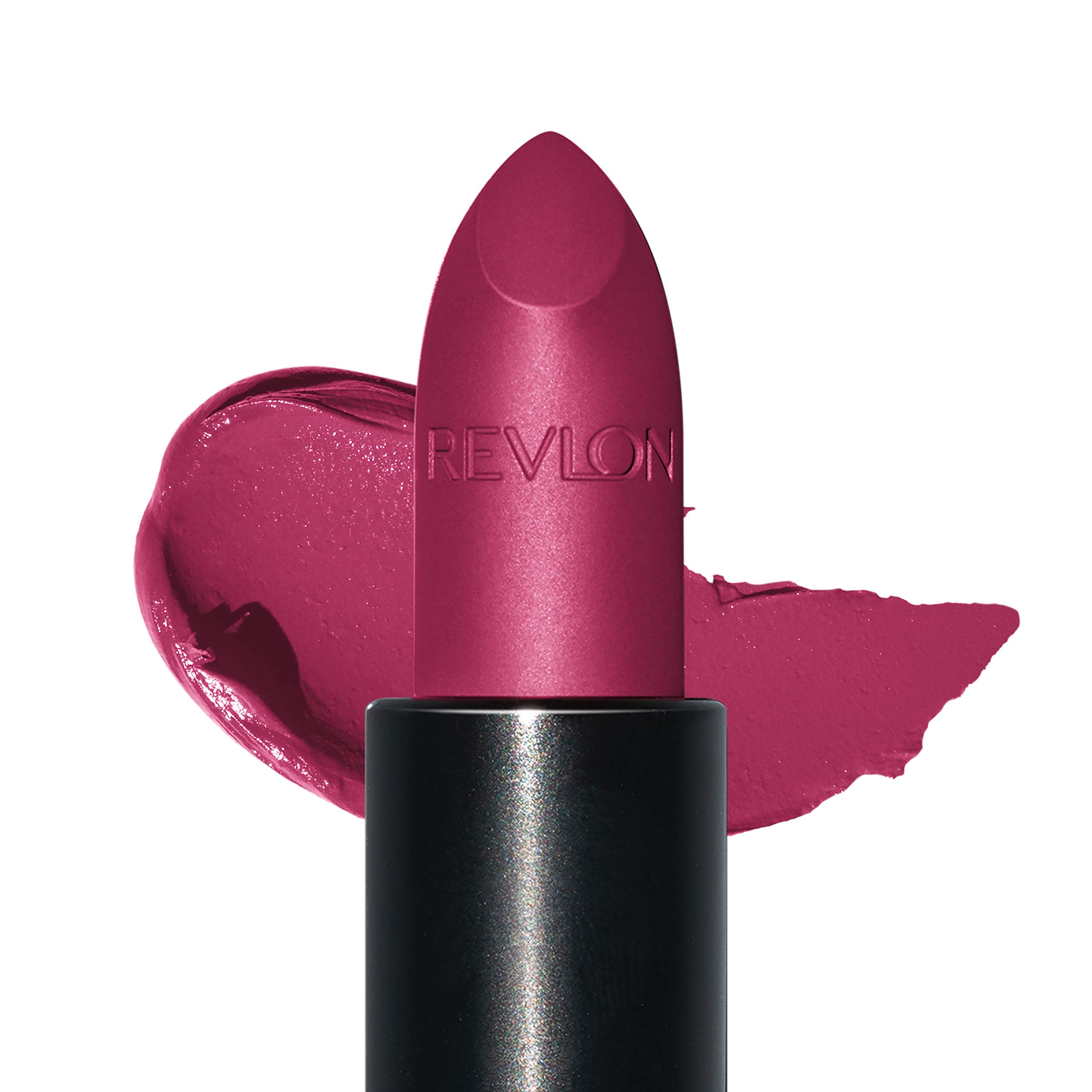 Revlon Luscious Mattes packaging close-up with soft-matte black tube and gold accents