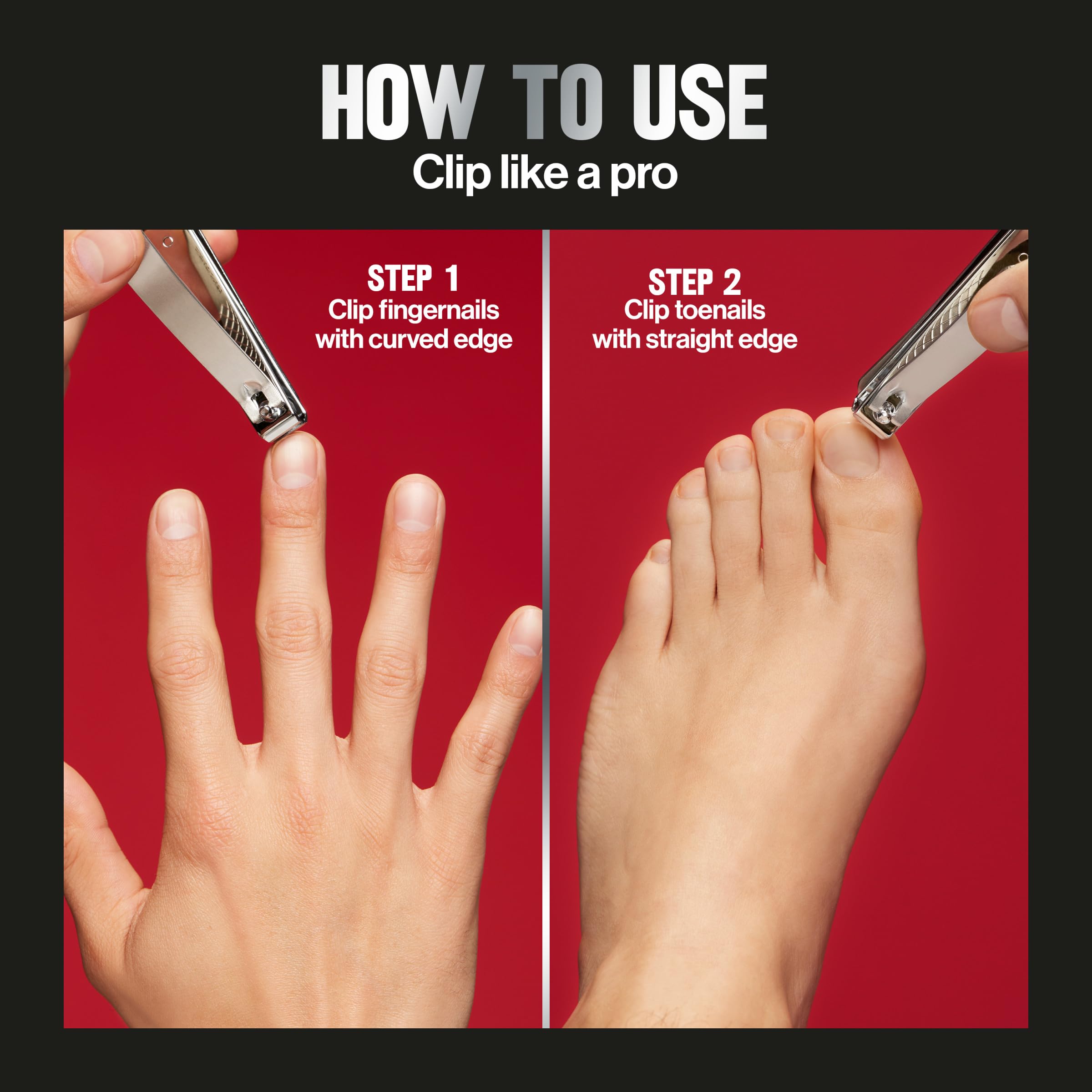 REVLON men nail clipper 2-in-1 design for hands and feet