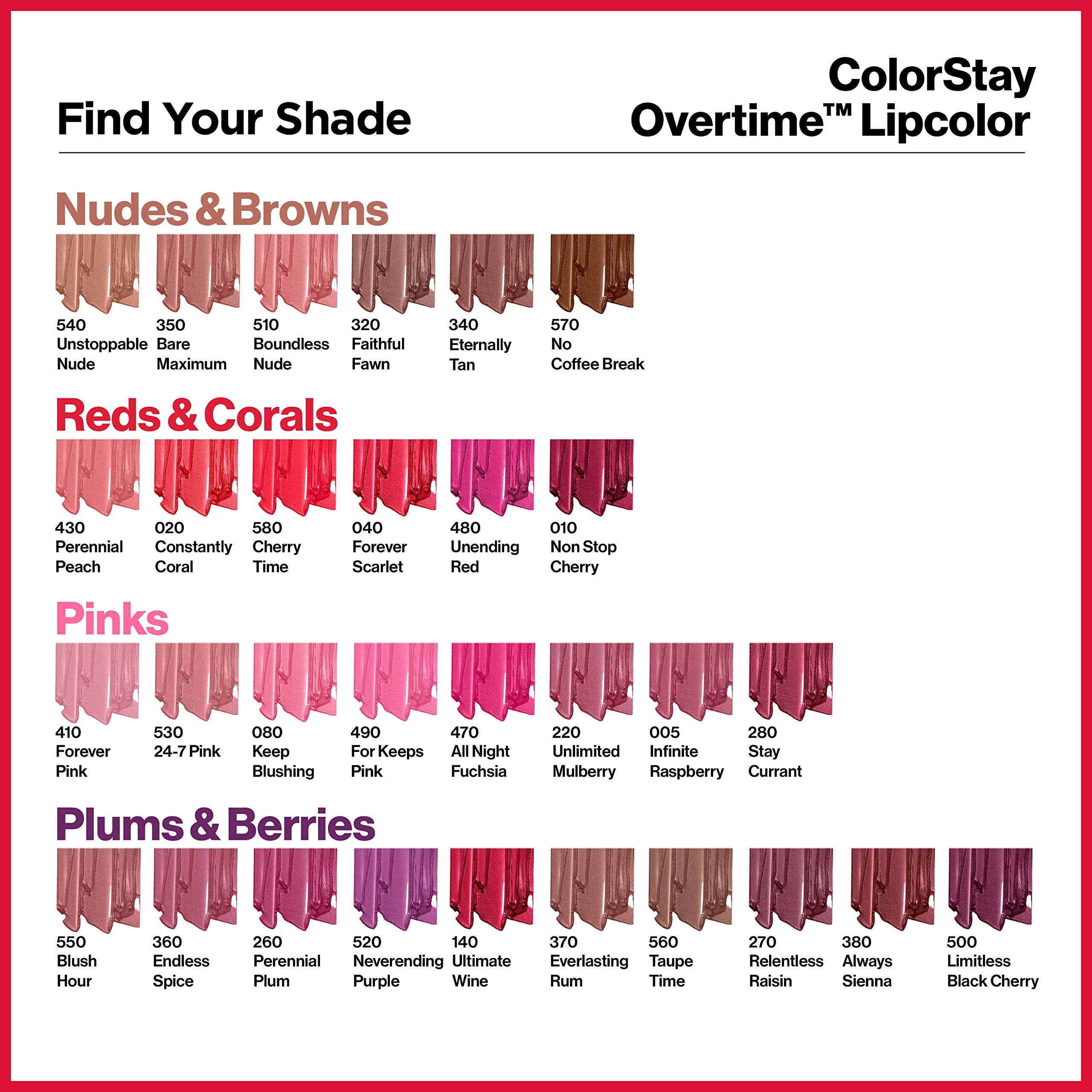 570 No Coffee Break shade swatch from Revlon overtime lip color