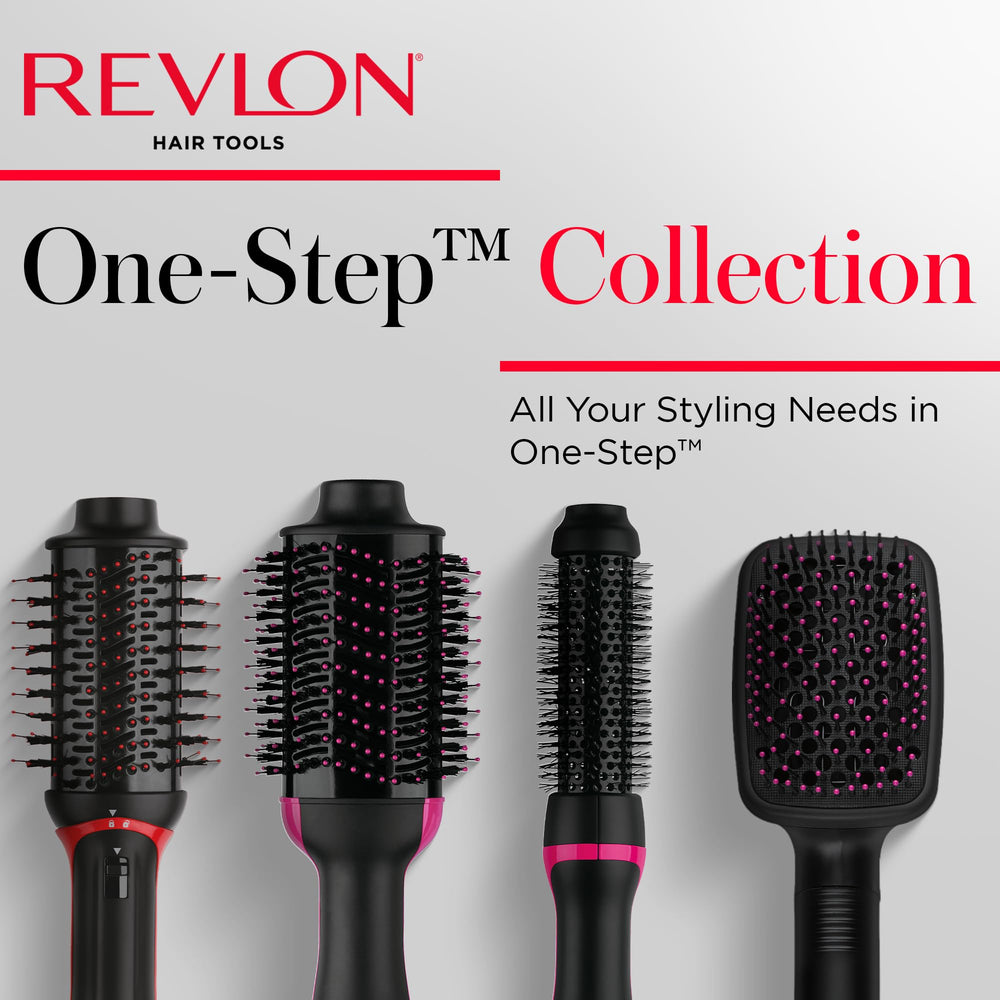 REVLON One-Step at-home salon look image suggests professional results with ease.