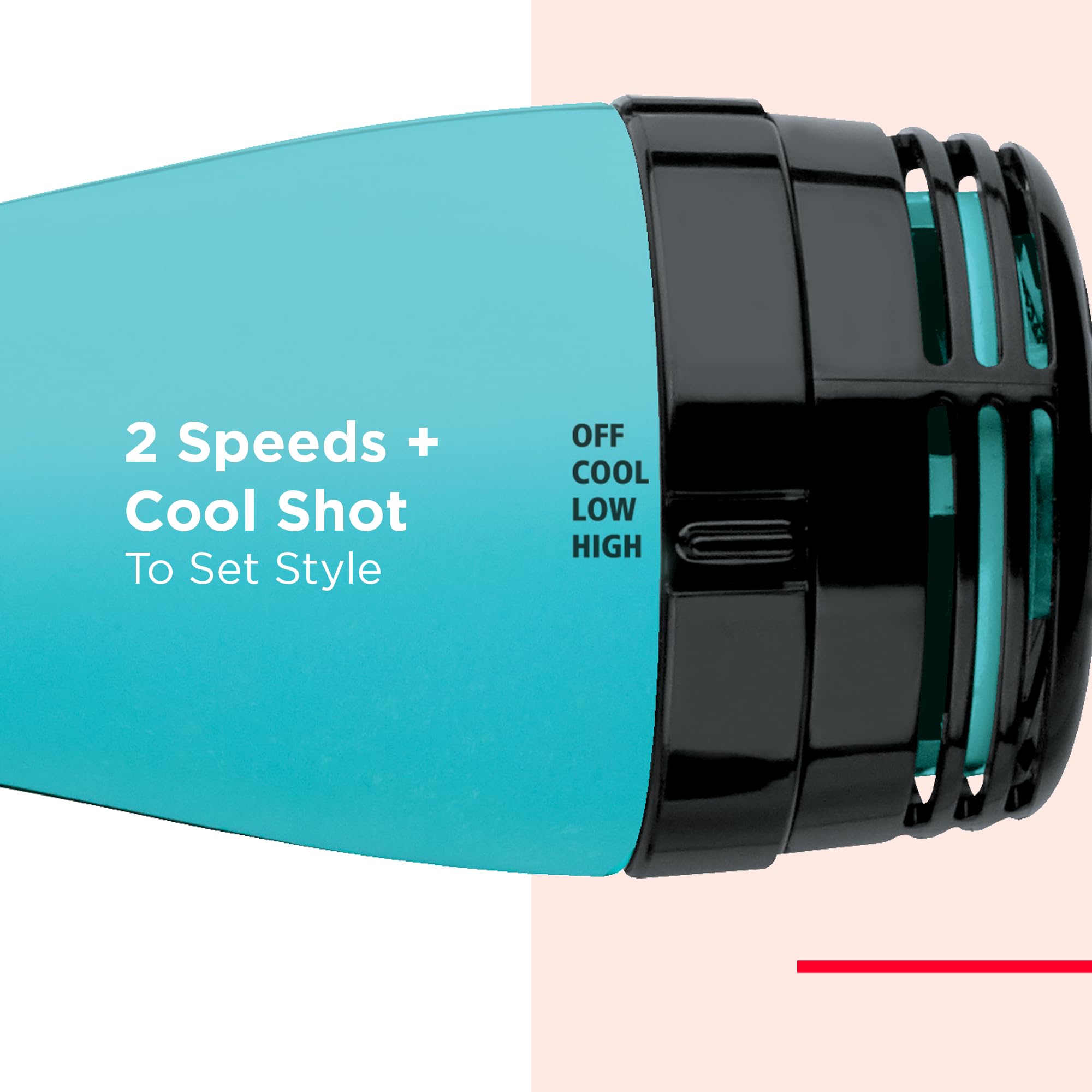 REVLON One-Step Mint during drying action suggests frizz reduction potential.