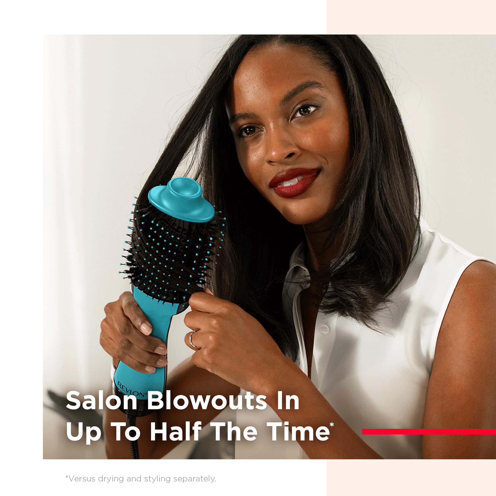 REVLON One-Step Mint in-use shows quick drying and shine.