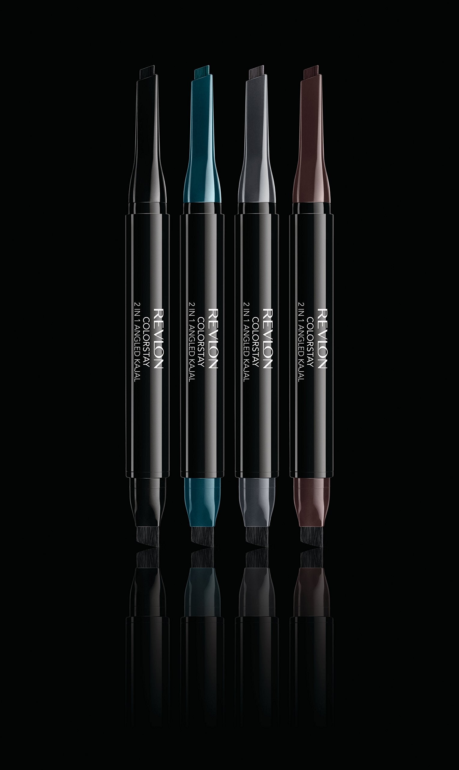 REVLON Onyx swatch demonstrates deep-black pigment and rich color depth.