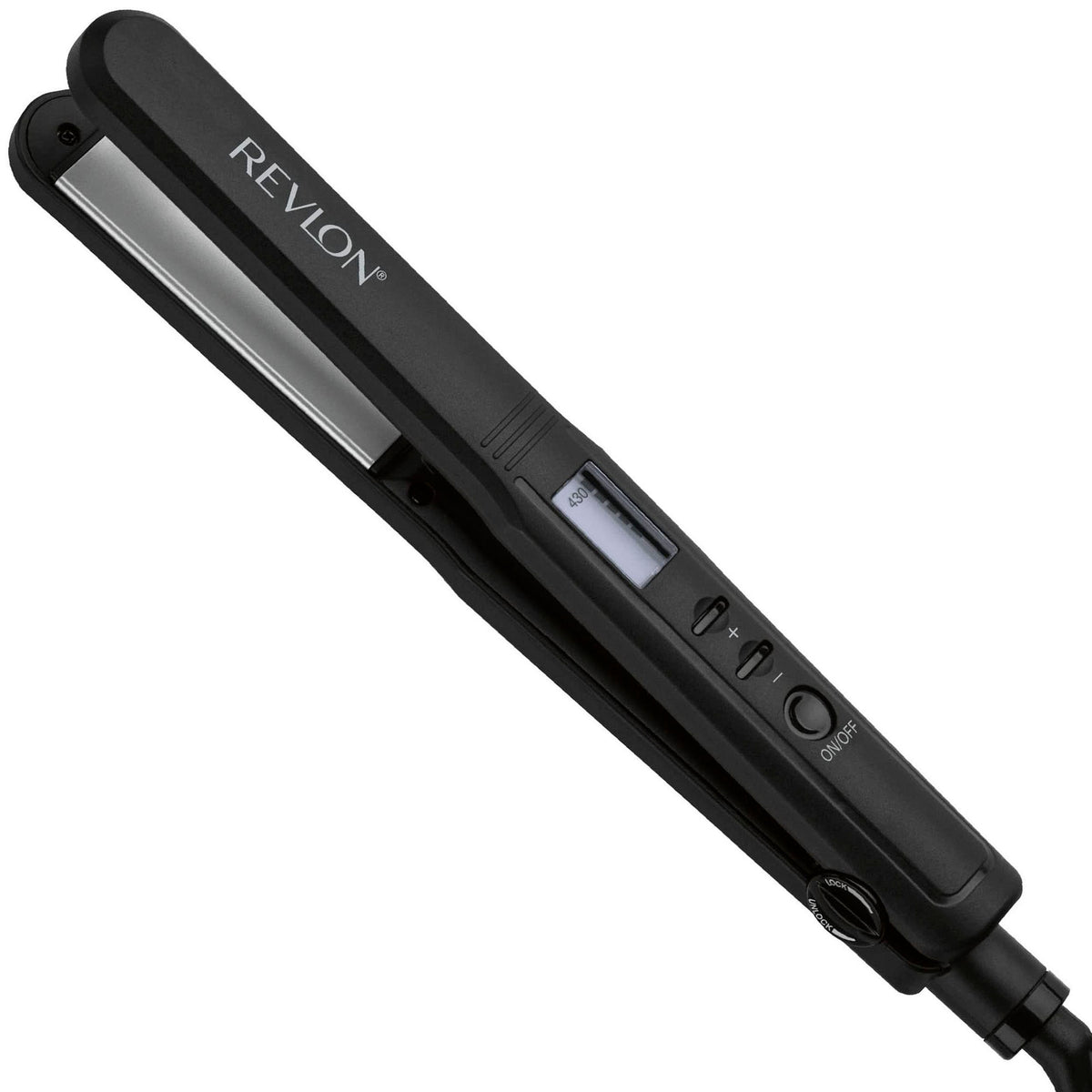 REVLON Perfect Heat flat iron front view for quick, smooth styling confidence.