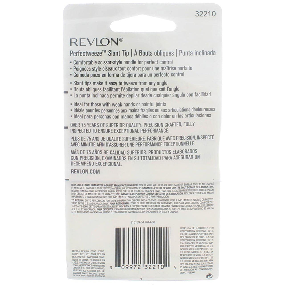 Revlon Perfectweeze tweezers angled view highlights versatile straight-from-any-angle tweezing