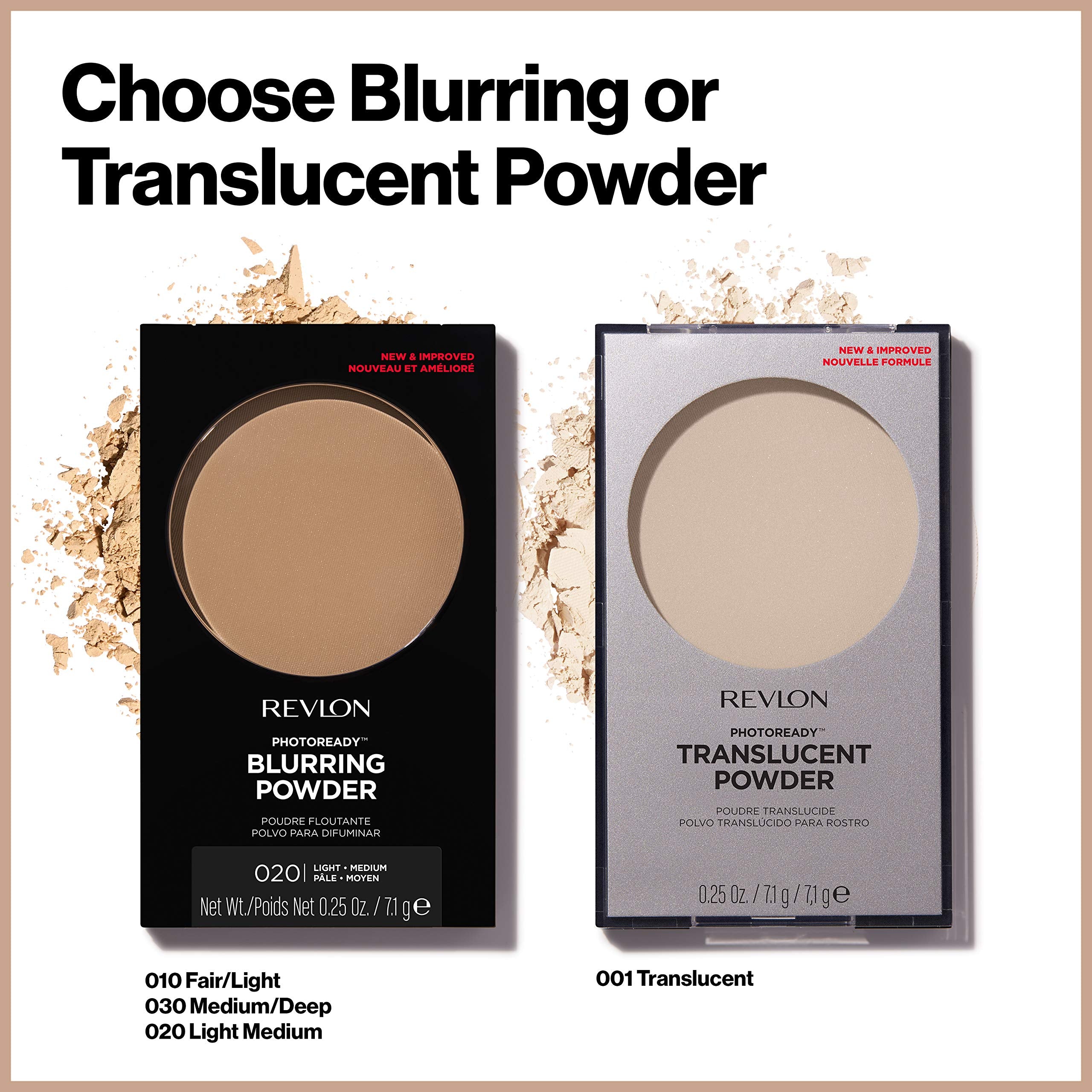 REVLON PhotoReady Blurring Powder offers long wear with film-forming polymers.
