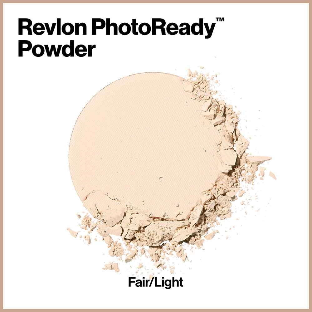 REVLON PhotoReady Blurring Powder in 010 Fair Light for delicate, oil-free coverage.