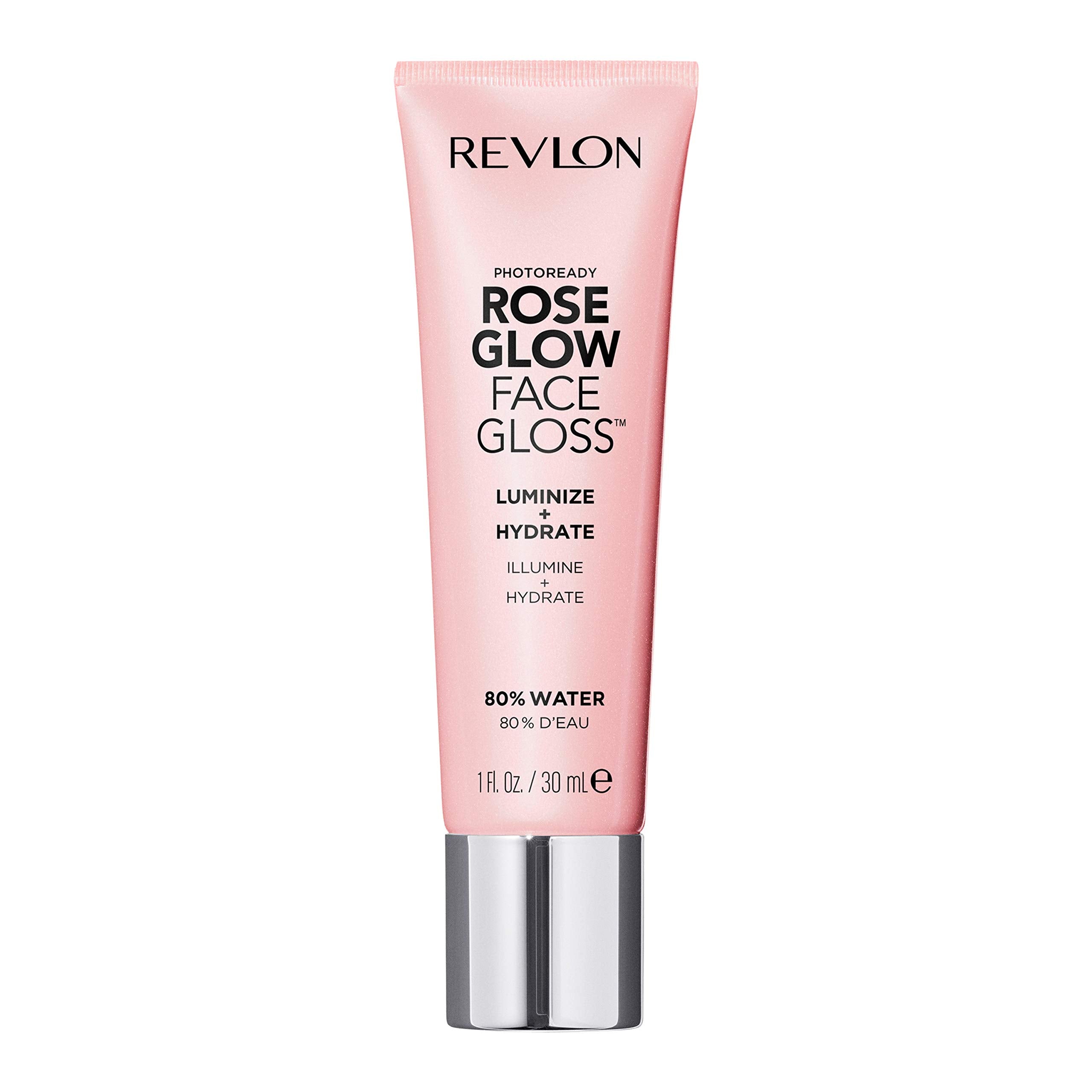 Revlon PhotoReady Face Gloss Rose Glow bottle highlights nourishing hydration and soft radiance.