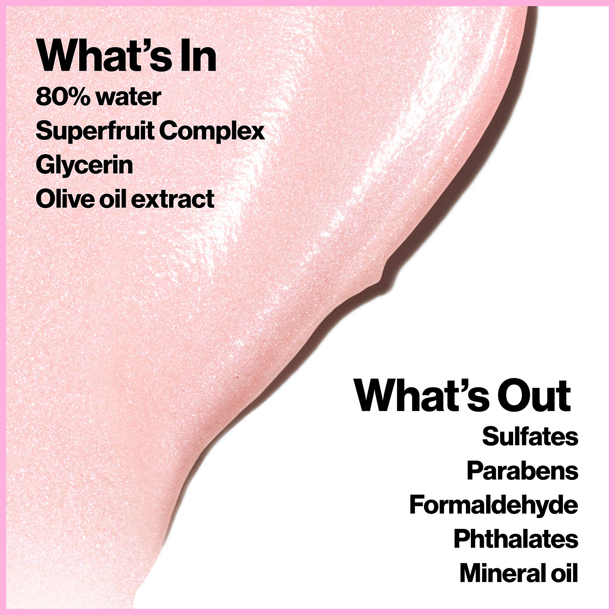 Revlon Rose Glow under-makeup swipe suggests primed, luminous base.