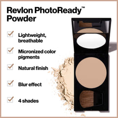 Revlon PhotoReady Blurring Powder packaging shown for travel-friendly use.