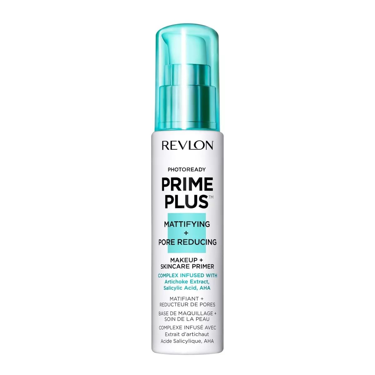 REVLON PhotoReady Prime Plus primer bottle for oil control and smooth base.