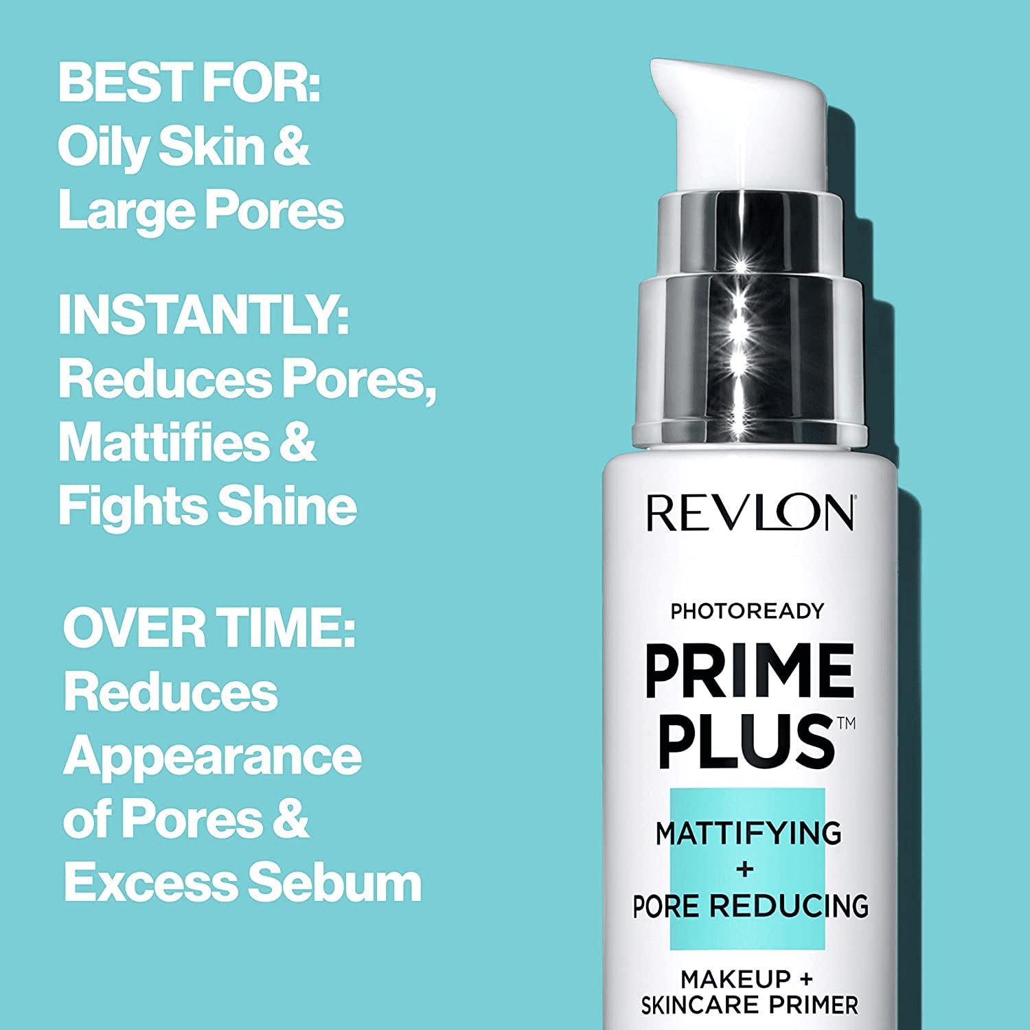 REVLON PhotoReady Prime Plus spherical beads blur fine lines for soft focus.