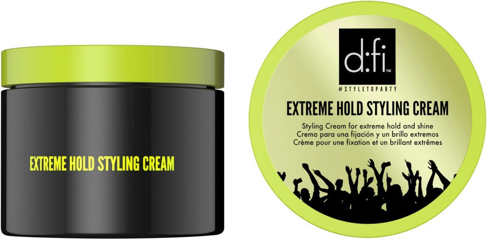 REVLON PROFESSIONAL D:FI Extreme Hold Styling Cream in hand applying to hair.